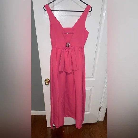 New! Sachin & Babi Katrina Cutout Bow Embellished Pink Gown 💖 Size 2 NWT! - Picture 10 of 16